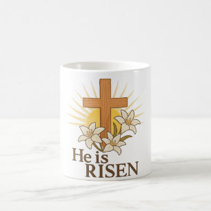 Sunburst Cross & Lily Faith Coffee Mug