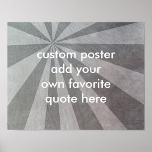sunburst custom poster add your quote on grey