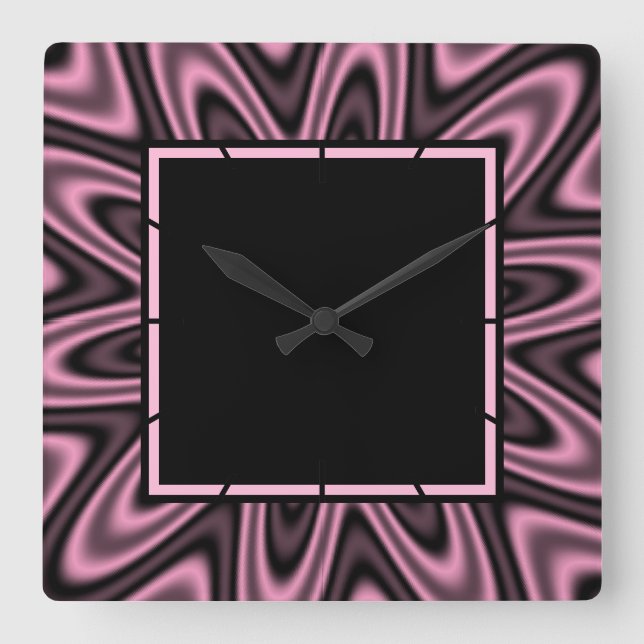 Sunburst Daisy Square Wall Clock (Front)