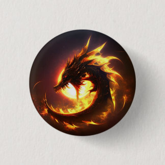 SUNBURST DRAGON 3 CM ROUND BADGE