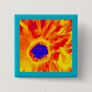 Sunburst Flower 15 Cm Square Badge