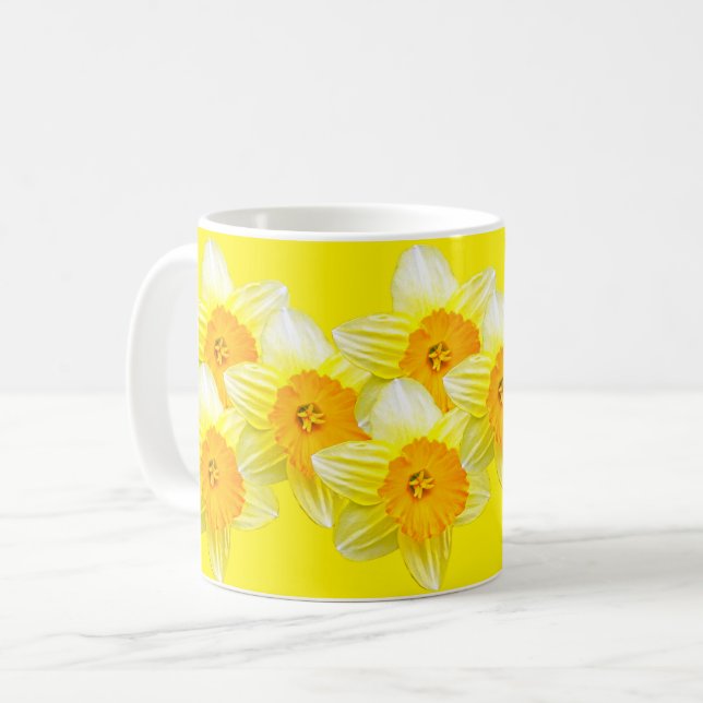 Sunburst Golden Daffodils, Coffee Mug (Front Left)