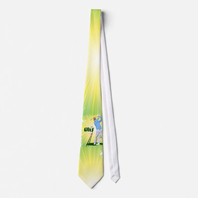 Sunburst golfer golf tie. tie (Front)
