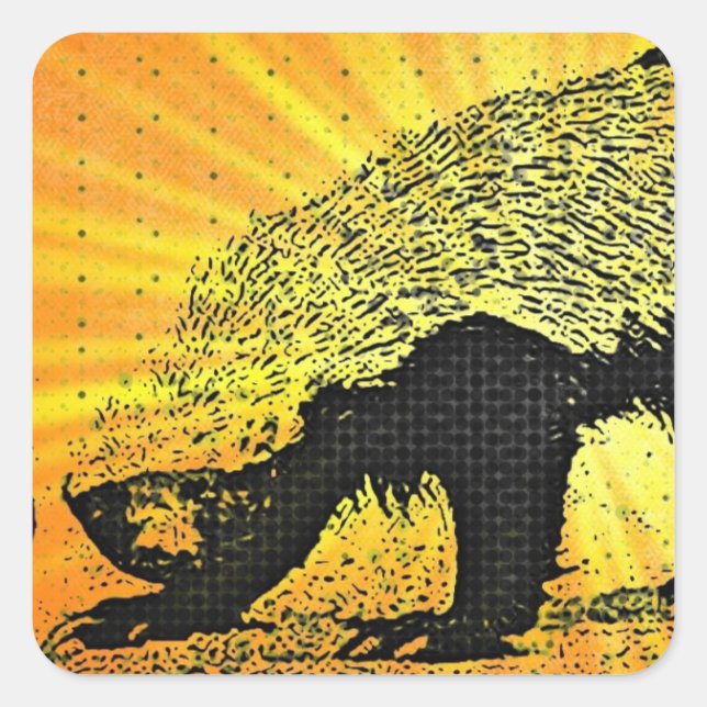 Sunburst Honey Badger Square Sticker (Front)