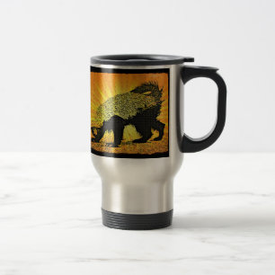 Sunburst Honey Badger Travel Mug