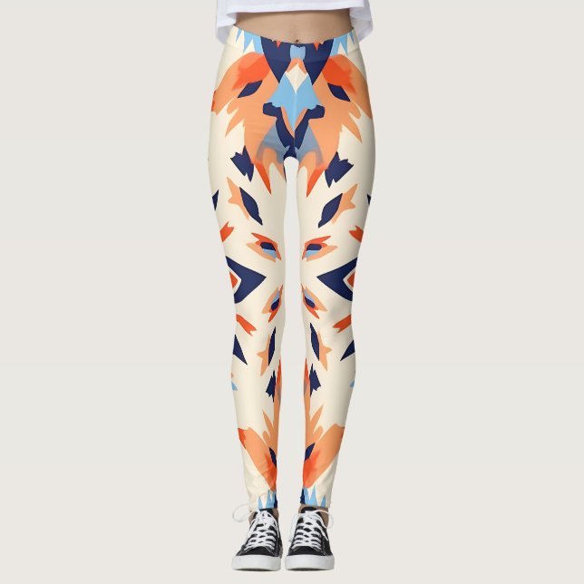 Sunburst Ikat Pattern Leggings (Front)