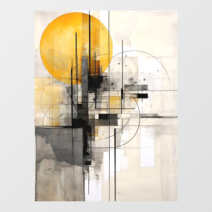 Sunburst in Black and Gold Window Cling