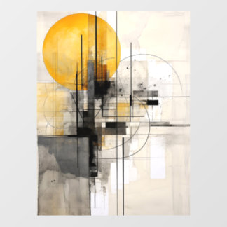 Sunburst in Black and Gold Window Cling