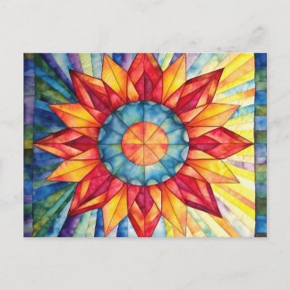 Sunburst Medallion Quilt Postcard
