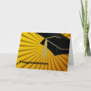 Sunburst & Mortarboard Graduation Card