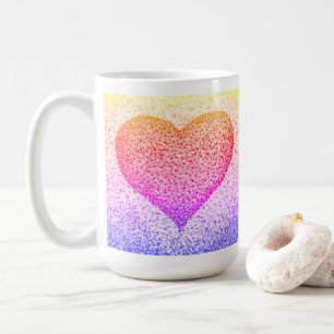 Sunburst Pointillism Heart Coffee Mug