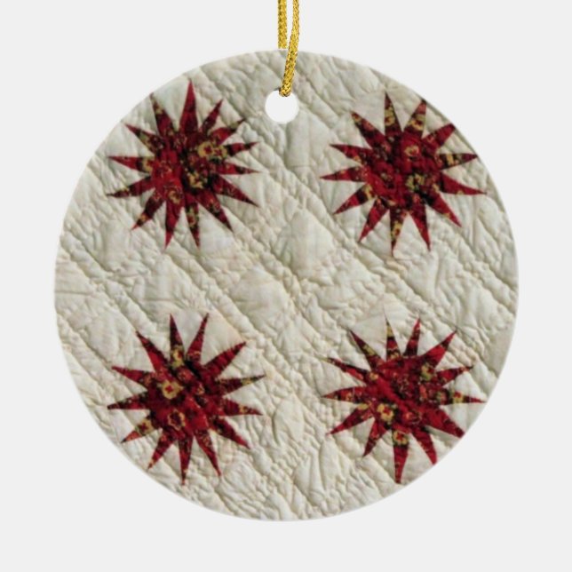 Sunburst Quilt 2925 Ceramic Tree Decoration (Front)
