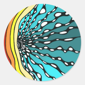 Sunburst rainbow home decor art retro sticker