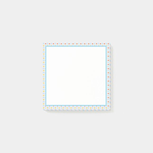Sunburst Stripes Chequerboard Sticky Note (Front)
