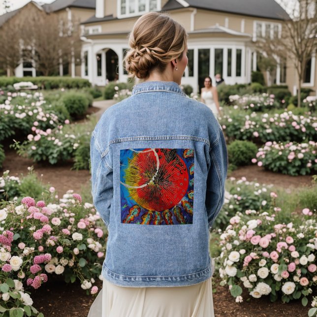 Sunburst Sunflower Jeans Jacket (Wedding Back)