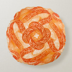 Sunburst Swirl Boho Round Cushion