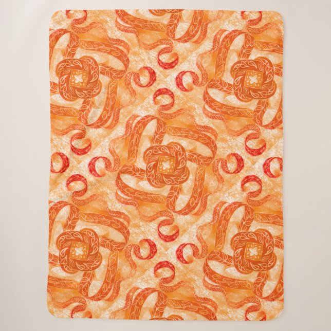 Sunburst Swirl Boho Sherpa Blanket (Front)