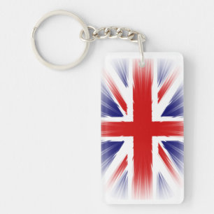 Sunburst The Union Jack Flag of the United Kingdom Key Ring