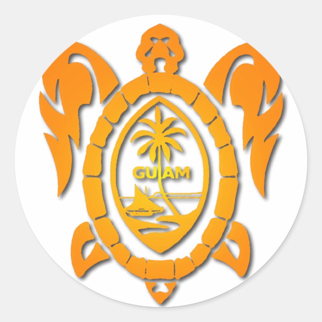 sunburst turtle classic round sticker (Front)