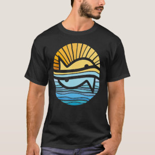 Sund And Sea Abstract Geometric Sunset Art T-Shirt
