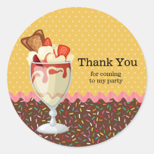 Sundae * choose background colour classic round sticker