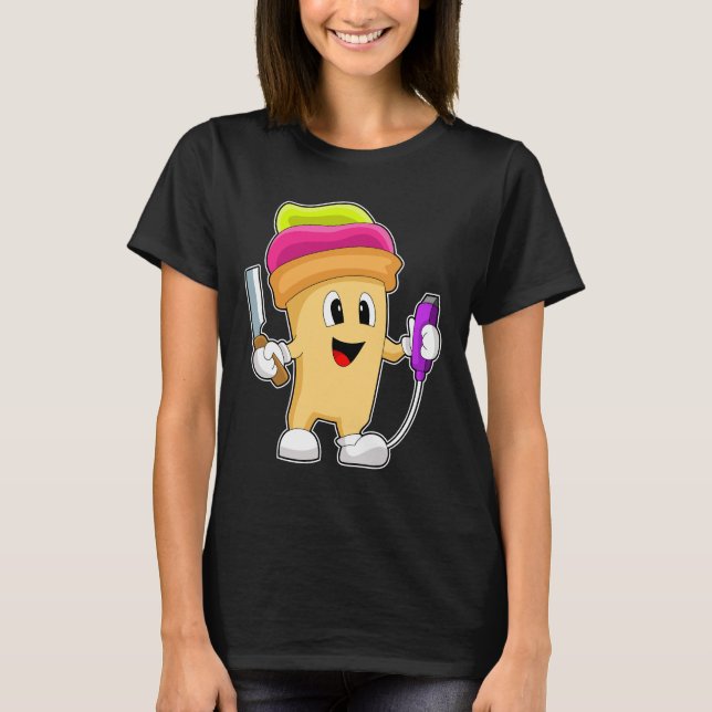 Sundae Hairdresser Razor T-Shirt (Front)