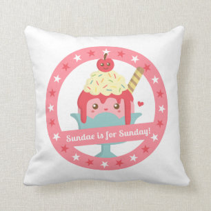 Sundae is for Sunday! Cute Cartoon Sundae Cushion