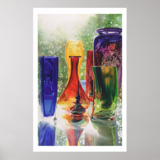"Sundance" Art Glass Watercolor Painting Poster