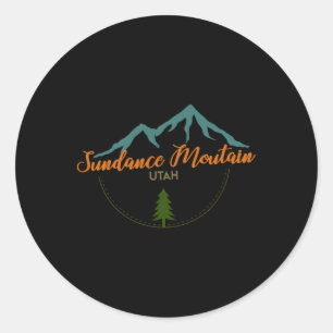 Sundance Mountain Utah Adventure Skiing Snowboard Classic Round Sticker