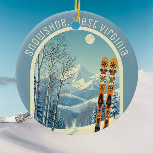 Sundance Mountain Utah ski souvenir Ceramic Tree Decoration