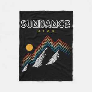 Sundance Utah - Usa Hiking And Climbing 1980s Retr Fleece Blanket