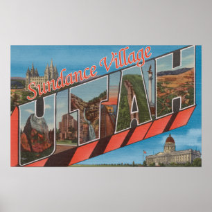 Sundance Village, Utah - Large Letter Scenes Poster