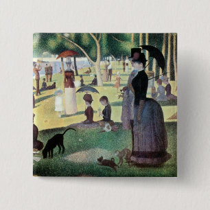 Sunday Afternoon, Island La Grande Jatte by Seurat 15 Cm Square Badge