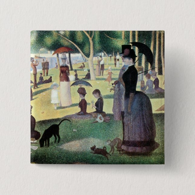Sunday Afternoon, Island La Grande Jatte by Seurat 15 Cm Square Badge (Front)