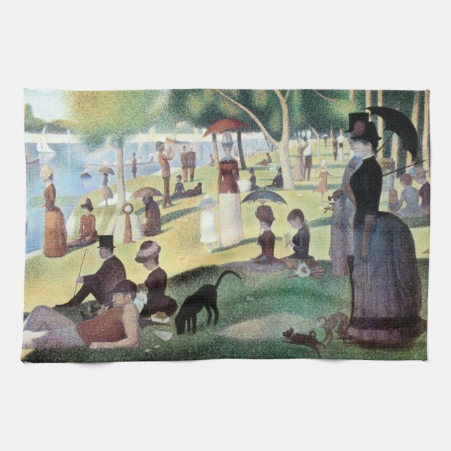 Sunday Afternoon, Island La Grande Jatte by Seurat Tea Towel (Horizontal)