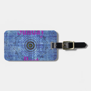 Sunday Best: Denim-Inspired Abstract Art Design Luggage Tag