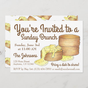 Sunday Breakfast Brunch Biscuits Sausage Gravy Invitation