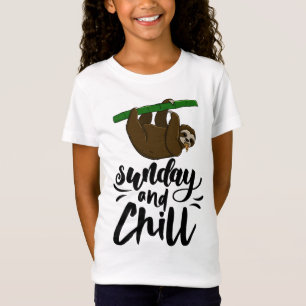Sunday & Chill Funny Sleepy Head Lazy Sloth Love W T-Shirt