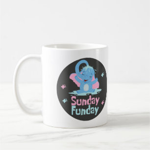 Sunday fun day Kawaii funny blue elephant shower Coffee Mug