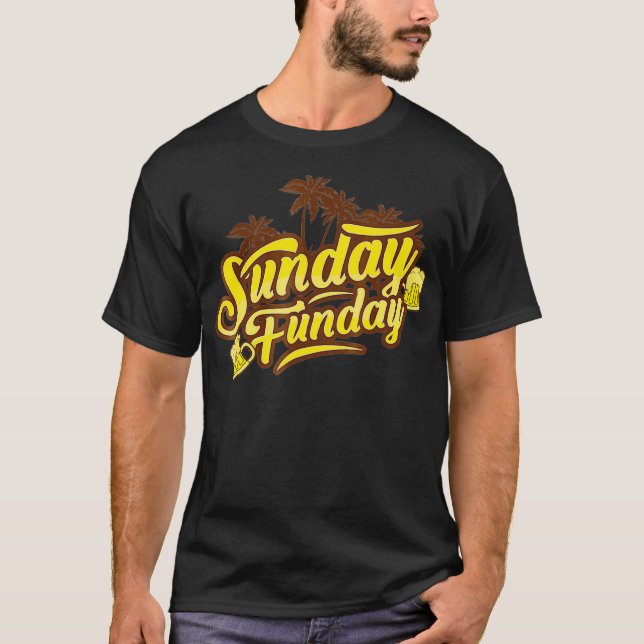 Sunday Funday Beer Drinking T-Shirt (Front)