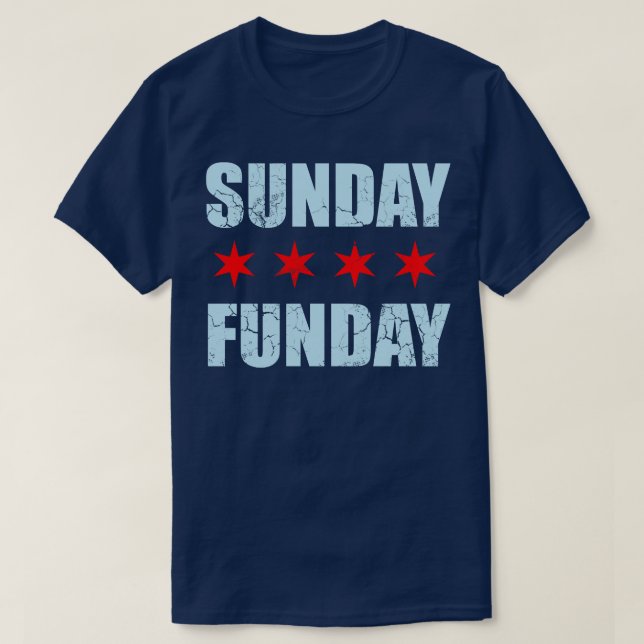 Sunday Funday Chicago Flag T-Shirt (Design Front)