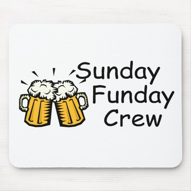 Sunday Funday Crew (Beer) Mouse Mat (Front)