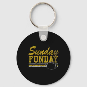 Sunday Funday Football Fan Men Women Kids  Key Ring