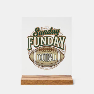 Sunday Funday Football Vintage Shirt Design_1 Acrylic Sign
