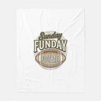 Sunday Funday Football Vintage Shirt Design_1 Fleece Blanket