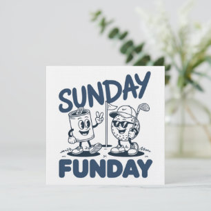 Sunday Funday Golf Funny Golfing Golfers Retro Invitation