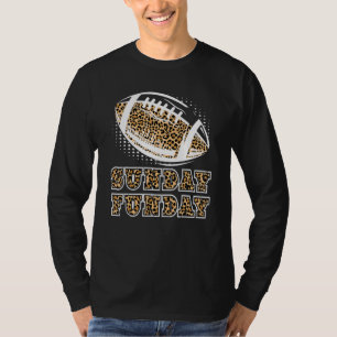 Sunday Funday Leopard Football Football Sports Fa T-Shirt