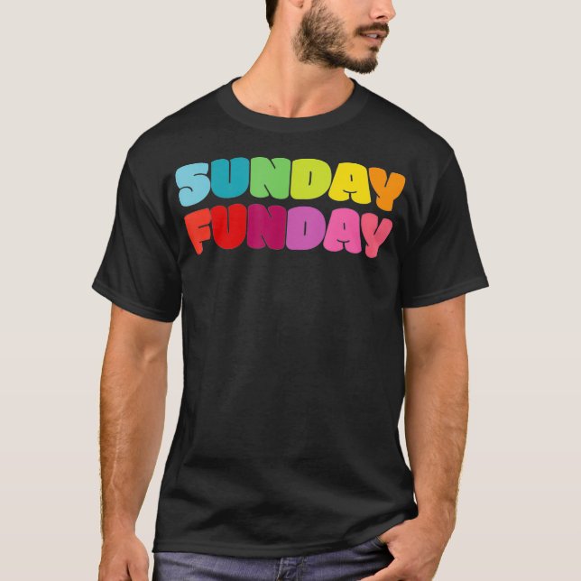 Sunday Funday Rainbow Colour Party T-Shirt (Front)