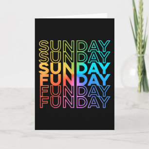 Sunday Funday Rainbow Fade Color Party Card