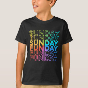 Sunday Funday Rainbow Fade Colour Party T-Shirt